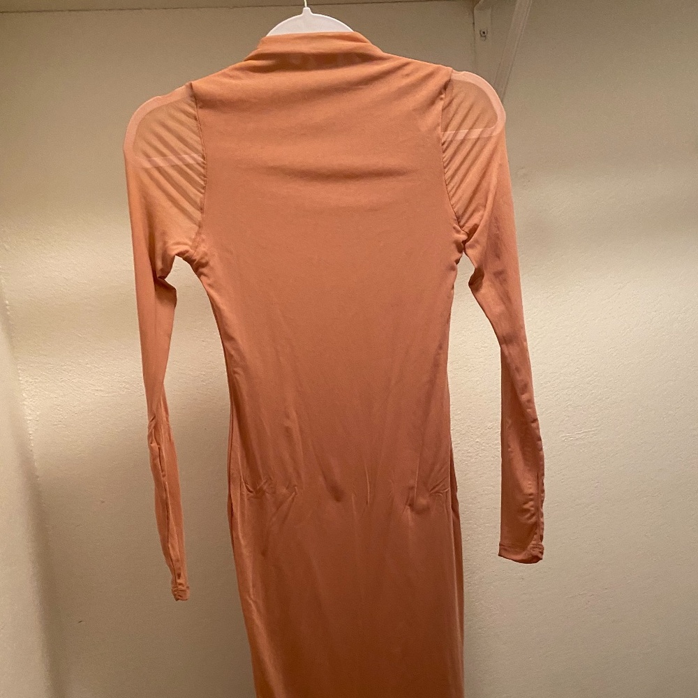 Tan see through dress